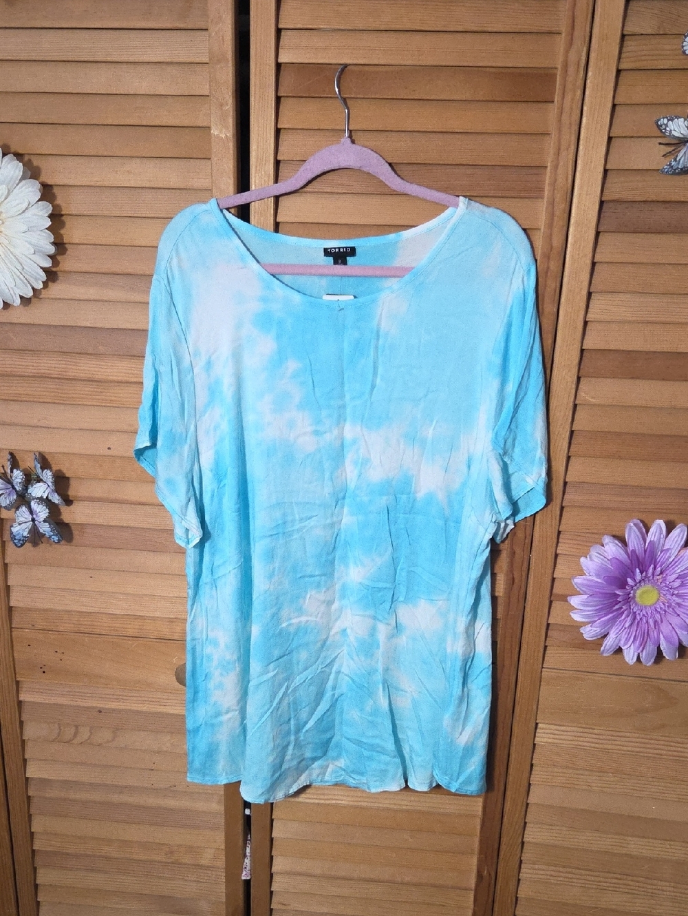 Torrid Blue Tie-Dye Short Sleeve Tee
